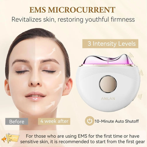 ANLAN Masajeador Guasha Eléctrico EMS, Lifting Facial con Calor y Frío, Antiarrugas y Reafirmante